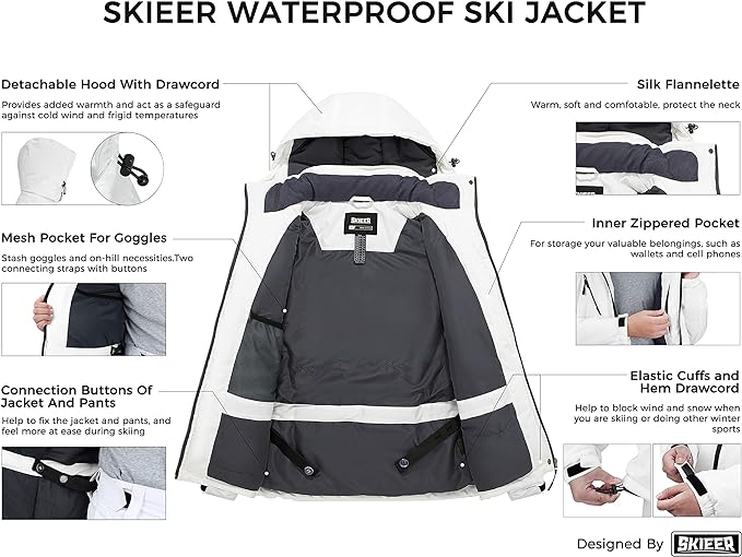 Skieer Men's Waterproof Ski Jacket Review