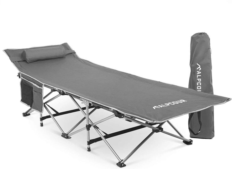 8 Best Camping Cot for Bad Back, Alpcour Folding Camping Cot